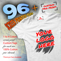96 Screen Printed Tees (Front Print) & Tag Prints